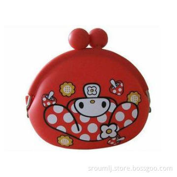 Waterproof Rubber Silicone Coin Purse , Mini Cute Pochi Coi
